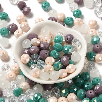 Glass Beads, Faceted, Rondelle, Thistle, 10x8mm, Hole: 1mm, about 560pcs/500g