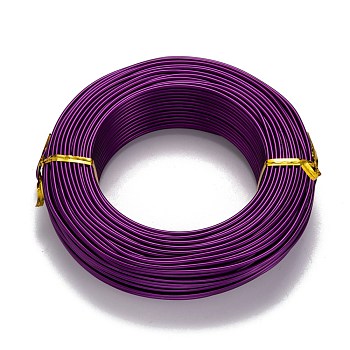 Round Aluminum Wire, Flexible Craft Wire, for Beading Jewelry Doll Craft Making, Dark Violet, 12 Gauge, 2.0mm, 55m/500g(180.4 Feet/500g)