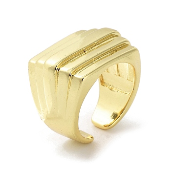 Brass Open Cuff Rings for Women, Arch, Real 18K Gold Plated, 11~22mm,US Size 12 3/4(22mm)