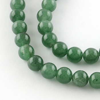 Round Natural Green Aventurine Beads Strands, 8mm, Hole: 1mm, about 46pcs/strand, 15 inch