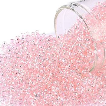 TOHO Round Seed Beads, Japanese Seed Beads, (171) Dyed AB Ballerina Pink, 11/0, 2.2mm, Hole: 0.8mm, about 50000pcs/pound
