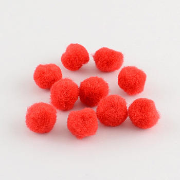 DIY Doll Craft Pom Pom Yarn Pom Pom Balls, Red, 10mm, about 2000pcs/bag