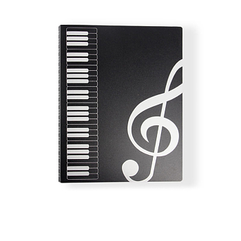 Plastic Piano Sheet Folder, Binder Music Holder, Music Score Organizer, Rectangle, Black, 500x315mm, Inner Diameter: 450x302mm, 40 sheets/book