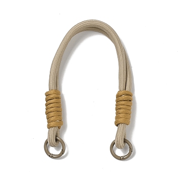 Nylon Cord Bag Handles, with Alloy Spring Gate Rings, for Bag Replacement Accessories, Olive, 34.5x1.55cm