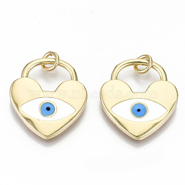 Real 16K Gold Plated Colorful Heart Brass+Enamel Pendants
