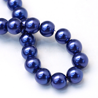 Baking Painted Pearlized Glass Pearl Round Bead Strands(X-HY-Q003-6mm-19)-4