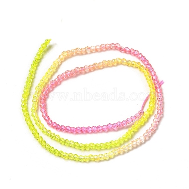 Transparent Gradient Color Glass Beads Strands(GLAA-H021-01A-20)-4