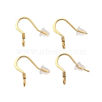 316 Stainless Steel French Hooks with Coil, Ear Wire with Horizontal Loops & Plastic Ear Nut, Golden, 20 Gauge, 14x17x2mm, Hole: 2mm, Pin: 0.8mm(STAS-E163-16G-01)