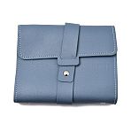 CutHollow 1Pc PU Imitation Leather Earring Storage Bags, Portable Travel Jewelry Earring Organizer Bags, Rectangle, Slate Blue, 16.3x14.2x3.3cm, Hole: 1.5mm(EDIS-CL0001-01C)