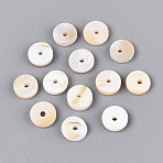 Natural Freshwater Shell Beads, Disc, Heishi Beads, Seashell Color, 6x1.5~2mm, Hole: 1~1.2mm(BSHE-T014-43A)