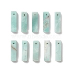 Natural Amazonite Pendants, Cuboid Charms, 24.5~25x6.5~7x6.5~7mm, Hole: 1.5mm(G-L593-01F)