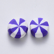 Handmade Polymer Clay Beads, No Hole/Undrilled, Candy, Purple, 9~11x4.5~6mm(CLAY-R084-01I)
