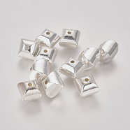 CCB Plastic Beads, Cube, Silver Color Plated, 11x11x10mm, Hole: 2mm(CCB-J029-32S)