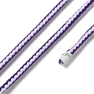 14M Duotone Polyester Braided Cord, Round, Purple, 2.5mm, about 15.31 Yards(14m)/Roll(OCOR-G015-02A-12)