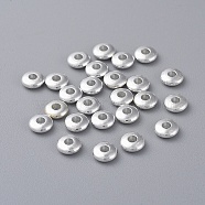 Brass Spacer Beads, Rondelle, Nickel Free, Silver Color Plated, 6x2mm, Hole: 2mm(KK-H505-S-NF)