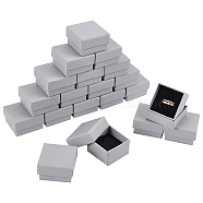 Paper Box, Snap Cover, with Sponge Mat, Jewelry Box, Square, Gray, 5.1x5.1x3.1cm(CON-NB0001-63A)