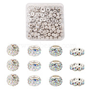 Cheriswelry 100Pcs 4 Styles Pave Disco Ball Beads, Polymer Clay Rhinestone Beads, Mixed Color, 25pcs/style(RB-CW0001-01)