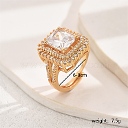 Brass Ring Micro Pave CLear Zirconia for Women(WB7232)