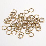 Iron Open Jump Rings, Nickel Free, Antique Bronze, 5x0.7mm, Inner Diameter: 3.6mm, about 1100pcs/50g(X-IFIN-A018-5mm-AB-NF)