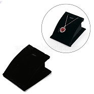 Velvet Curved Jewelry Displays, For Necklaces and Pendants, Black, 3.9x6.3x7.5cm(NDIS-A003-01D)