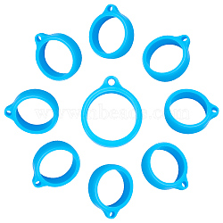 Gorgecraft 60Pcs Silicone Pendant, for Electronic stylus & Lighter Making, Ring, Deep Sky Blue, 29x24.5x7mm, Hole: 3mm, 20.5mm inner diameter(SIL-GF0001-44)