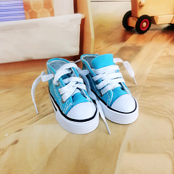Cloth Doll Canvas Shoes, Sneaker for BJD Dolls Accessories, Deep Sky Blue, 50x28x39mm(DOLL-PW0001-266F)