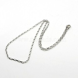 Tarnish Resistant Box Chain Necklace for Men, 304 Stainless Steel Necklaces, with Lobster Claw Clasps, Stainless Steel Color, 19.6 inch(50cm), 2mm, link: 3.5*2*1mm(NJEW-F027-17-2mm)