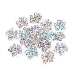 Transparent Acrylic Beads, Imitation Shell Effect, Leaf, Mixed Color, 26x29x6mm, Hole: 1.4mm(MACR-K353-04)
