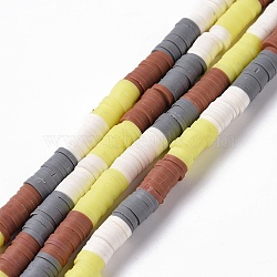 Handmade Polymer Clay Bead Strands, Heishi Beads, Disc/Flat Round, Slate Gray, 6x0.2~2mm, Hole: 2mm, about 325~330pcs/strand, 15.12~ 15.35 inch(38.4~39cm)(CLAY-C003-02C)