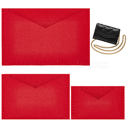 WADORN 3Pcs 3 Style Wool Felt Envelope Purse Insert Organizer, for Crossbody Bag Making, Red, 5.8~14.9x9~21.9x0.35cm, 1pc/style(FIND-WR0006-70C)