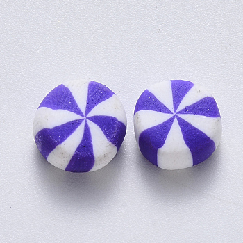 Handmade Polymer Clay Beads, No Hole/Undrilled, Candy, Purple, 9~11x4.5~6mm