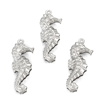 Non-Tarnish 316 Surgical Stainless Steel Pendants, Sea Horse, Stainless Steel Color, 26.5x10x4mm, Hole: 1mm