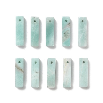 Natural Amazonite Pendants, Cuboid Charms, 24.5~25x6.5~7x6.5~7mm, Hole: 1.5mm