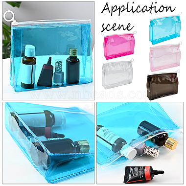 WADORN 10Pcs 5 Colors Transparent PVC Cosmetic Storage Zipper Bags(ABAG-WR0001-04)-6