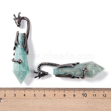 Natural Amazonite Faceted Pointed Bullet Big Pendants(G-L524-19R-07)-3