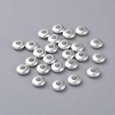 Silver Rondelle Brass Spacer Beads