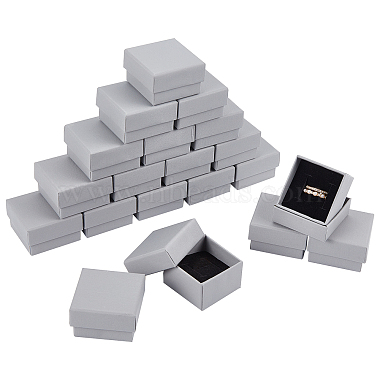 Gray Square Paper Ring Box