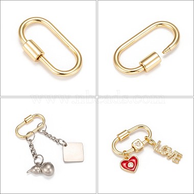 Messingschraube Karabiner Schloss Charms(KK-T047-07G)-4