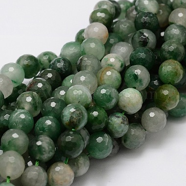 Faceted Round Natural Chrysoprase/Australia Jade Bead Strands(G-L437-07-10mm)-1