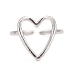 Non-Tarnish 304 Stainless Steel Open Heart Cuff Ring for Women(RJEW-C025-22P)-3