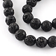Dyed Natural Lava Rock Gemstone Round Bead Strands(G-R293-05)-1