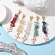 5Pcs 5 Style Natural Mixed Gemstone Chips & Alloy Enamel Cross Pendant Decorations(HJEW-JM01793-S)-2