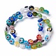 Flat Round Handmade Millefiori Glass Beads(LK-R004-54)-3