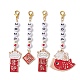 Décorations de pendentifs en émail rouge en alliage de chat porte-bonheur(HJEW-JM01444)-1