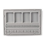Resin Flocking Bead Design Boards, for Bracelet Making, Gray, 19.5x28.2x1.7cm(TOOL-WH0134-69B)