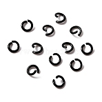 Zinc Alloy Open Jump Rings, Baking Paint, Round, Black, 6x1mm, 18 Gauge, Inner Diameter: 4mm, about 100pcs/bag(X-FIND-WH0014-79G)