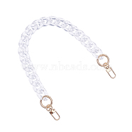 Resin Bag Handles, with Alloy Spring Gate Rings and Clasps, for Bag Straps Replacement Accessories, Clear, 42cm(FIND-WH0068-32)