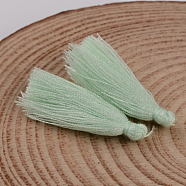 Cotton Thread Tassel Pendant Decorations, Pale Turquoise, 25~31x5mm, about 39~47pcs/bag(NWIR-P001-03-33)