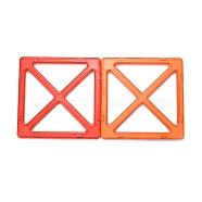 DIY Plastic Magnetic Building Blocks, 3D Building Blocks Construction Playboards, for Kids Building Toys Gift Accessories, Square with Diagonal, Random Single Color or Random Mixed Color, 127.5x127.5x7mm(DIY-L046-31)