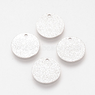 Brass Charms, Nickel Free, Real Platinum Plated, Flat Round, 12x1mm, Hole: 1mm(KK-Q735-22P)